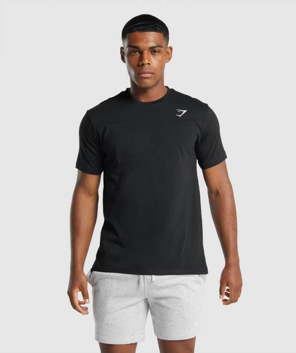 Panske Tricka Gymshark Crest Čierne | XJ8305241